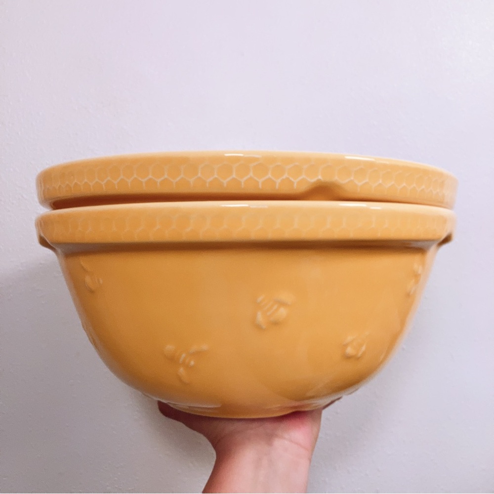 Mason Cash Large Yellow Sweet Bee Ceramic Mixing Bowl Crate and Barrel